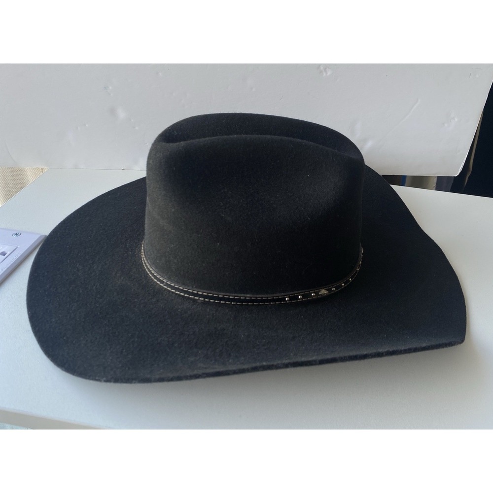 Justin Hats by Milano Black Wool Cowboy Hat - Size 7 1/8 (22.5")